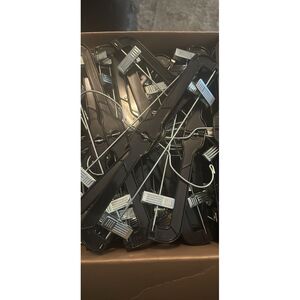 Hangers 14 inch Black Plastic commercial pants hanger W/Metal Clips (lot of 174)